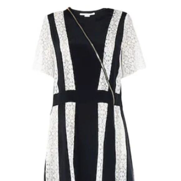 Stella McCartney dress with Lace panels black and white size 10 - Picture 3 of 16